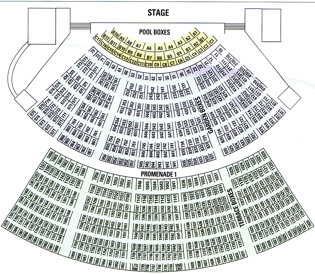 Hollywood Bowl Detailed Seating Chart With Seat Numbers Elcho Table